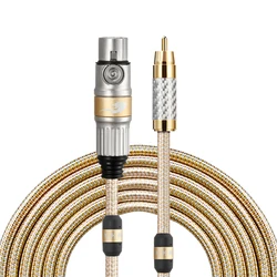 Cable de Audio RCA Macho a XLR Hembra Chapado en Oro