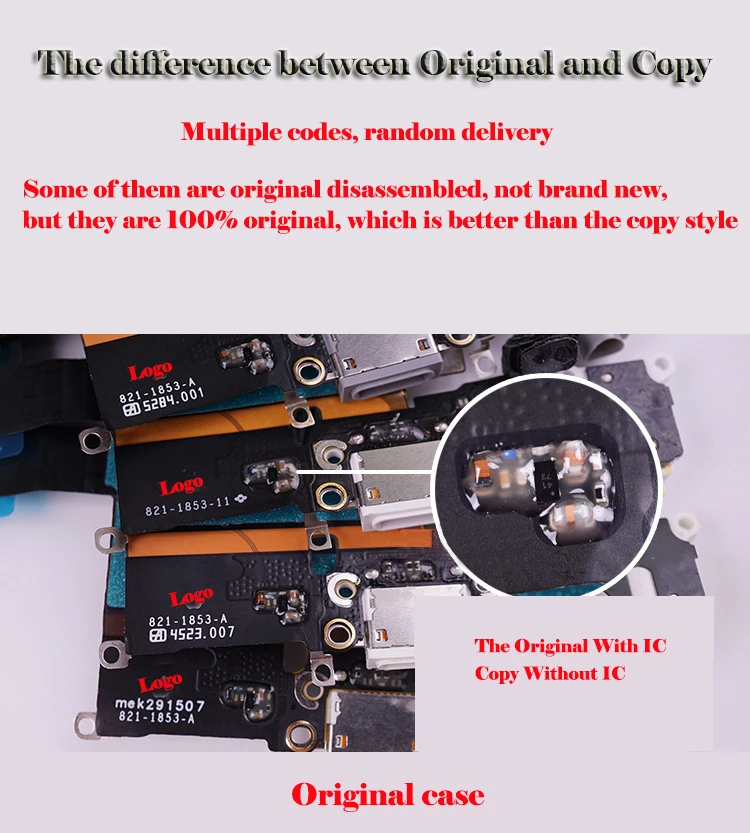 Conector de base de carga con puerto USB OEM, Cable flexible de carga de micrófono para iPhone 6 6S 7 8 Plus XS 11 Pro Max X XR - imagen 4