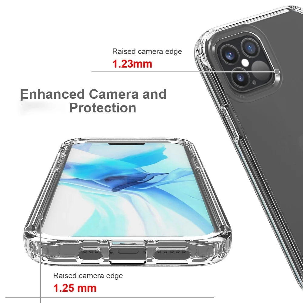 Funda trasera transparente de protección de silicona 2 en 1 a prueba de golpes para iPhone 16 15 13 12 11 14 Pro Max XR XS MAX X SE 6 7 8 Plus - imagen 5