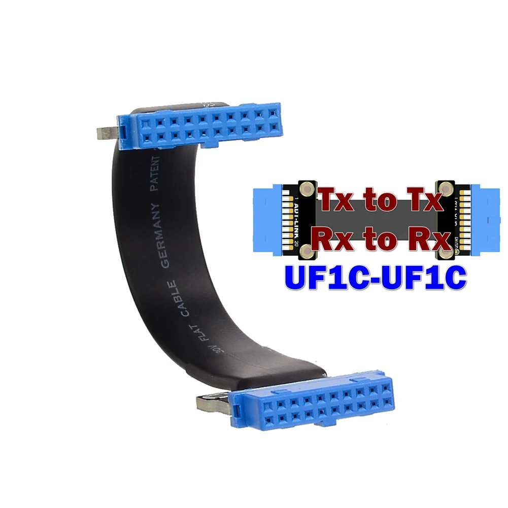 Cable de extensión de interfaz USB 3.0 19P/20P placa base esquinas delanteras y traseras orificios para tornillos incluidos ADT - imagen 2