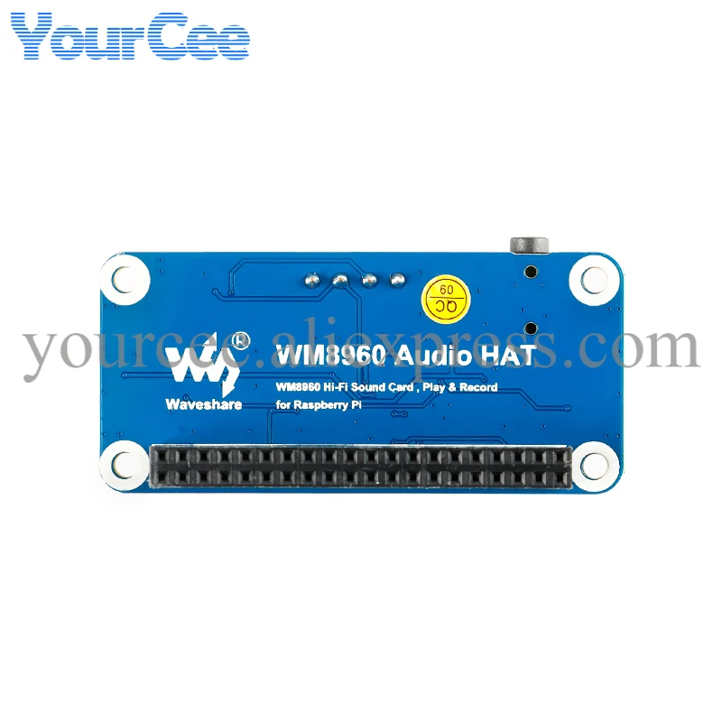WM8960 Módulo de placa de expansión de desarrollo de sombrero de Audio, códec estéreo con altavoz pequeño para Raspberry Pi 4/3B + - imagen 3