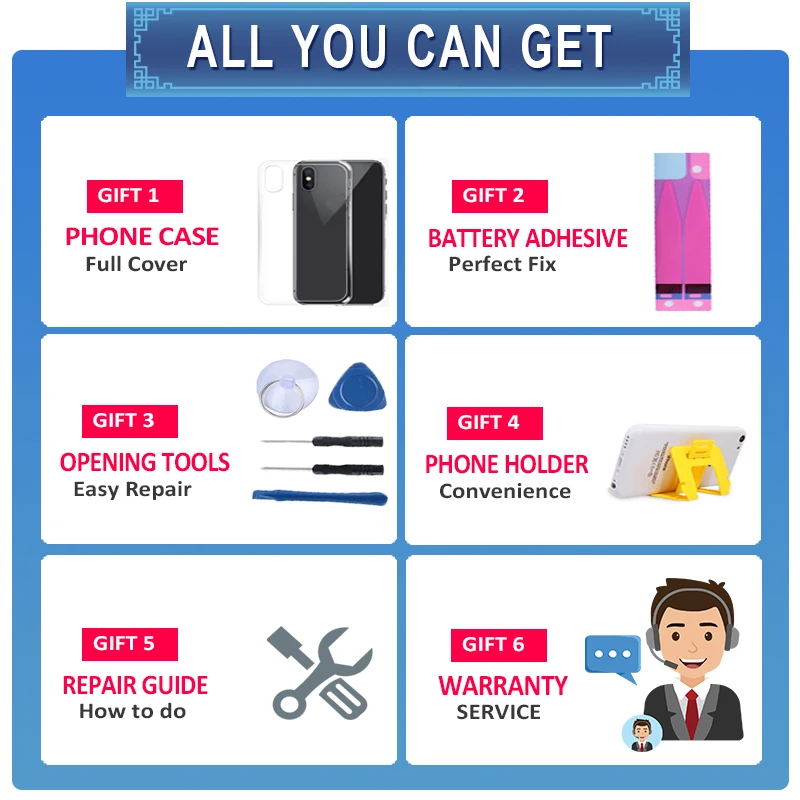 Batería de teléfono para iphone 4, batería de repuesto de 1420 mAh, calidad AAA, kit de herramientas gratuito, capacidad A1332 A1349 - imagen 2