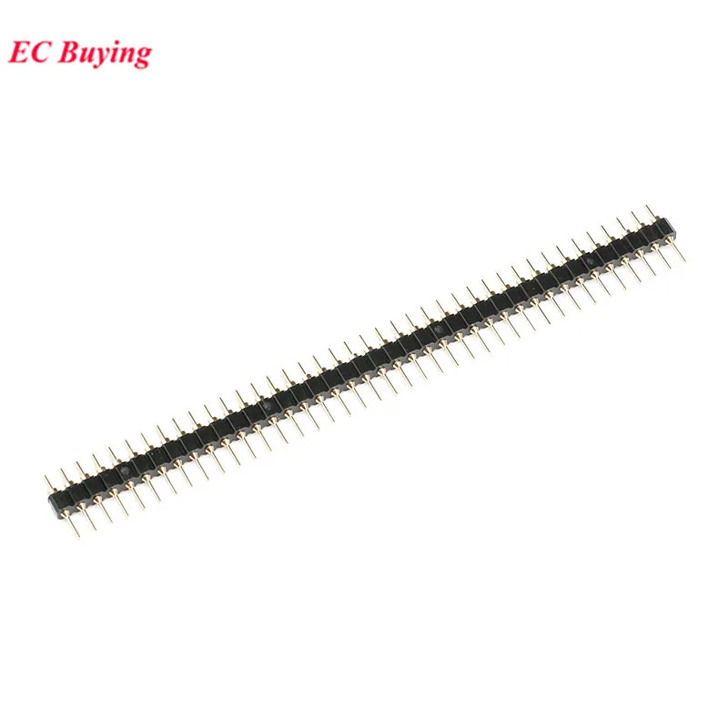 50 uds/5 uds 40Pin 1x40 Pin 2,54mm paso DIP una sola fila macho Pin redondo rompible conector tira aguja placa PCB chapada en oro - imagen 2