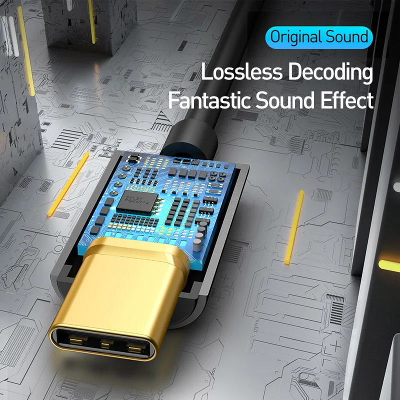 Baseus tipo C a 3,5 Jack auriculares USB-C tipo C a 3,5mm adaptador auxiliar para auriculares Cable de Audio para Huawei P40 P30 Pro Xiaomi 10 9 - imagen 5