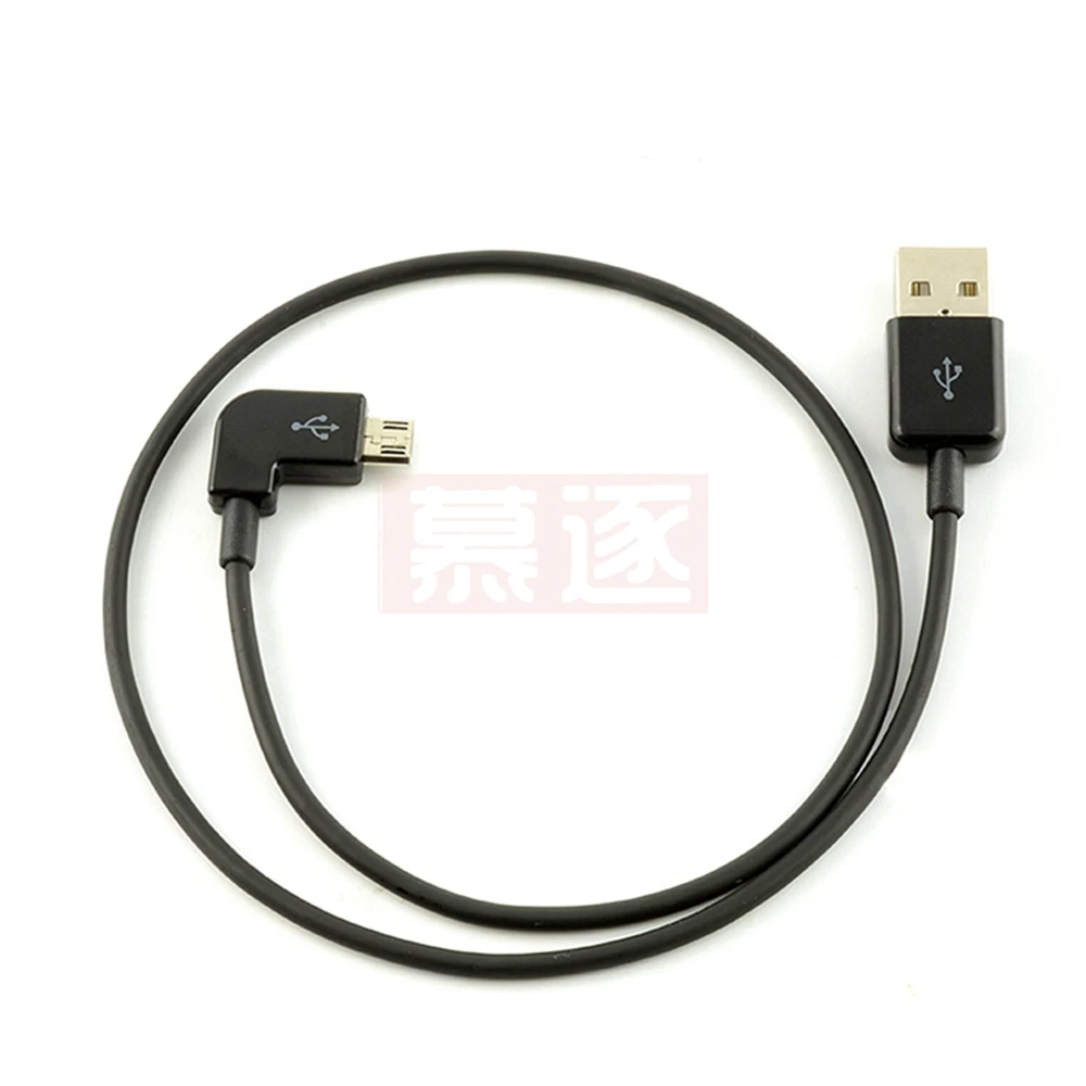 USB 2,0 par macho micro USB codo izquierdo 90 grados teléfono móvil tableta cable de datos de carga blanco y negro - imagen 3