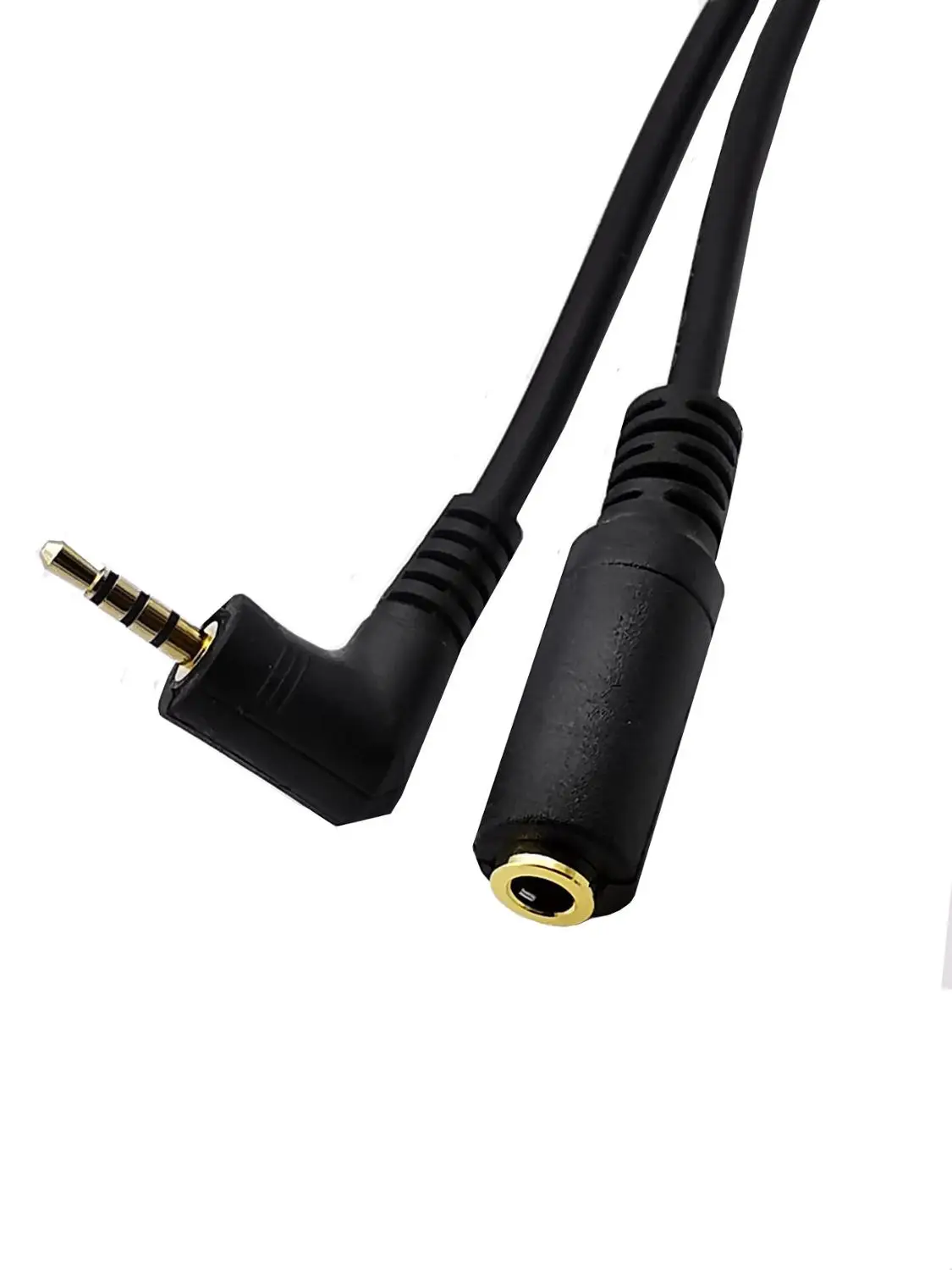 Enchufe macho de ángulo recto/recto de 2,5mm a conector hembra de 3,5mm, enchufe estéreo AUX Audio TRS, adaptador de corriente CC, longitud del Cable convertidor - imagen 3