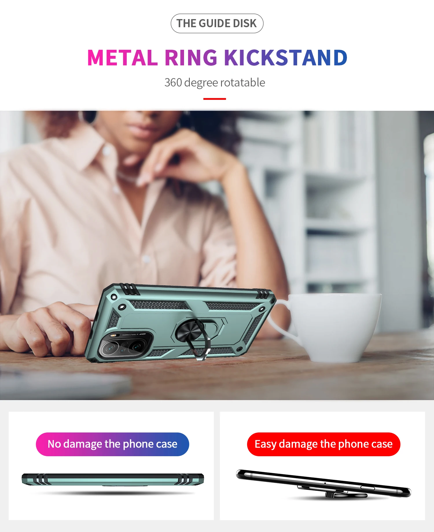 Funda rígida para Xiaomi POCO F3 M3, carcasa con anillo de soporte, armadura a prueba de golpes, carcasa trasera protectora para xiaomi pcco x3 NfC X3 Pro - imagen 3