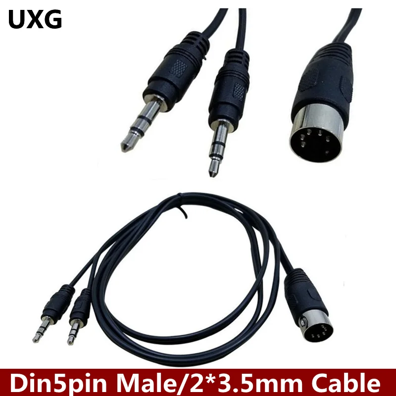 Cable divisor MIDI Y de 0,5 m Y 1,5 m, conector DIN de 5 pines, macho a Dual de 3,5 MM, TRS, para teléfono inteligente, AUX, auriculares, adaptador de Jack estéreo, Cable de entrada