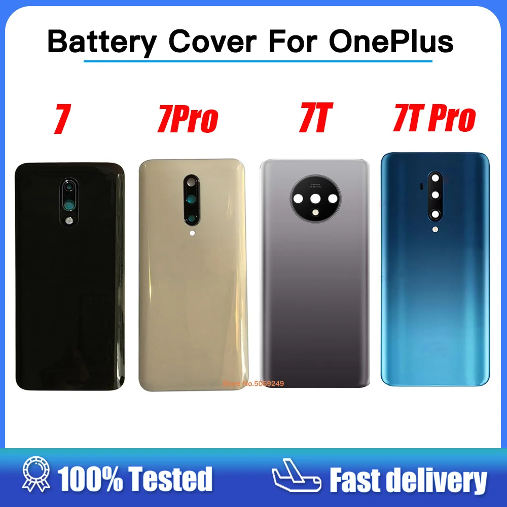 Cubierta trasera para OnePlus 7 7Pro, cubierta de batería, carcasa de puerta trasera para One Plus 7 7t Pro, Panel de vidrio trasero, puerta de batería, nueva