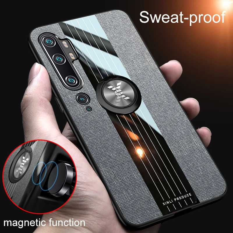 Para Xiaomi Mi Note 10 Pro funda de tela dura de lujo con soporte de anillo imán funda protectora trasera delgada para xiaomi mi cc9 pro note10