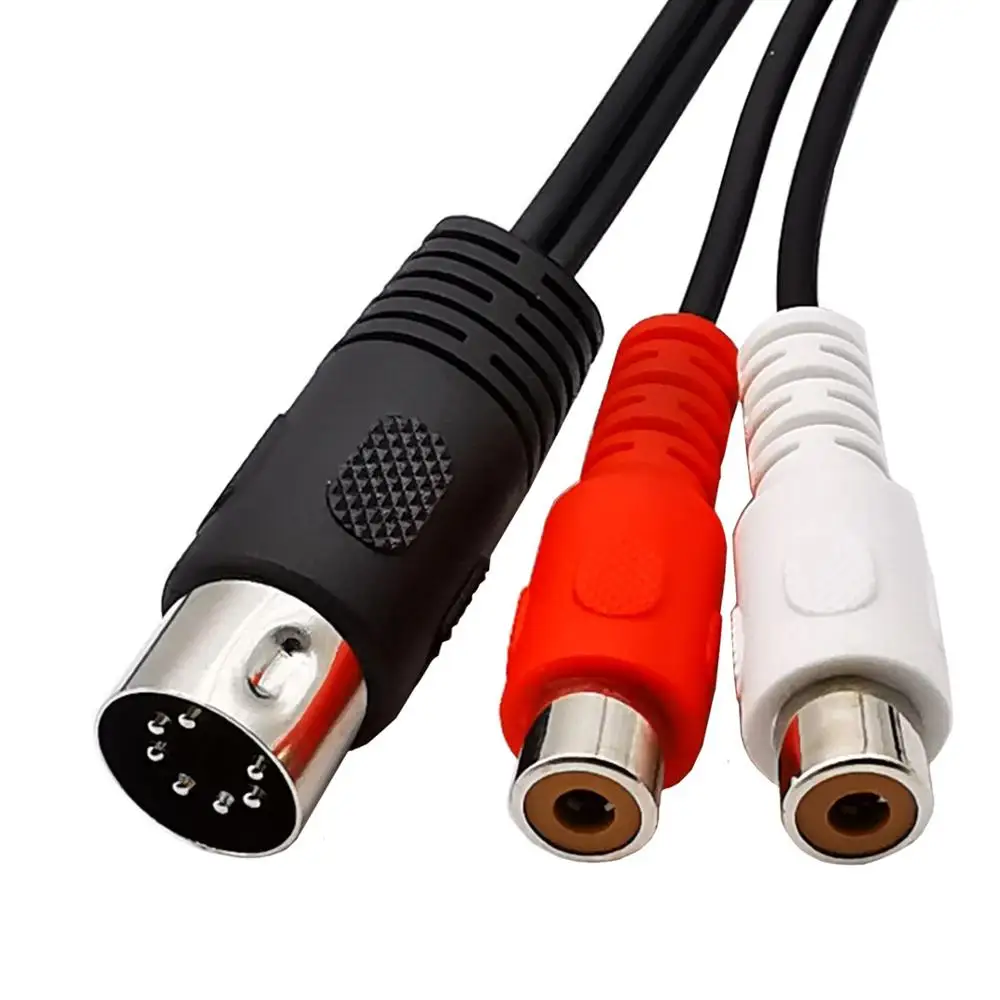 Cable Adaptador DIN 7 Pines 2 RCA Macho Hembra Equipo Audio Vintage Cable Adaptador Altavoz Línea 0.5m 1m 1.5m - imagen 2