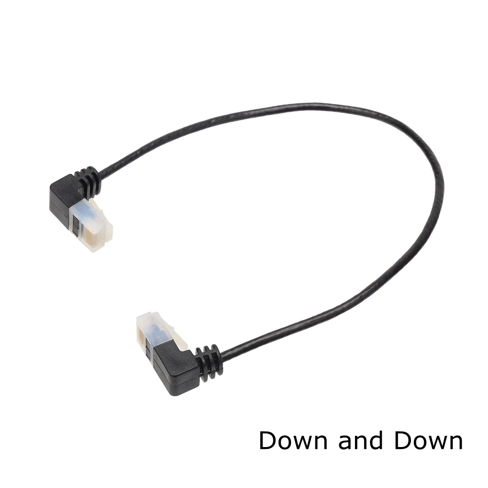 Cable Ethernet ultrafino Cat6 RJ45, Cable de conexión de red UTP de ángulo de 90 grados, derecha, izquierda, arriba y abajo, Cat6a, Lan, corto - imagen 3