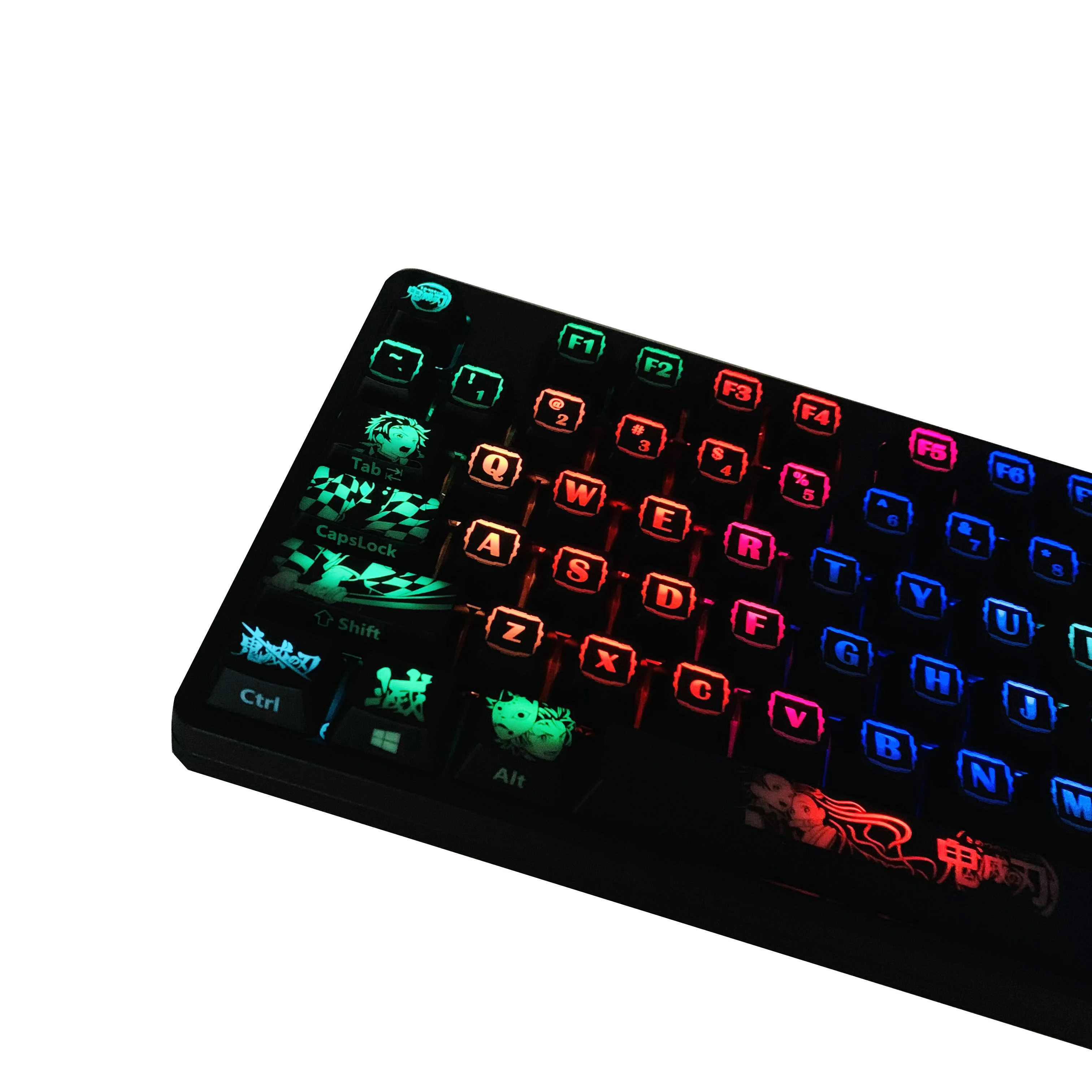 Teclas de Anime japonés Demon Slayer para teclado mecánico Cherry Mx Gateron Kailh, 108 PBT, sublimación de tinte, perfil OEM - imagen 4