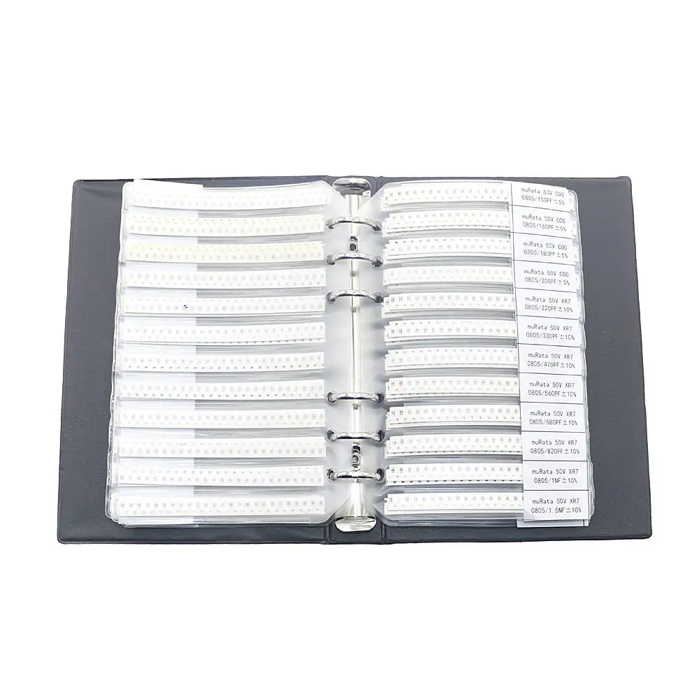 0402 0603 0805 1206 SMD SMT Chip Condensador cerámico multicapa Libro de muestra Paquete de kit surtido
