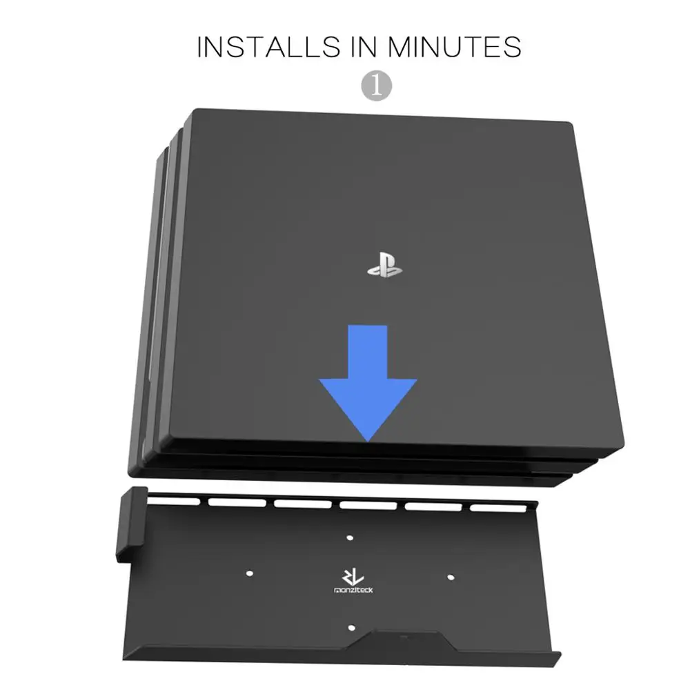 Monzlteck-soporte de pared para PS4 Pro, cerca o detrás de la TV, ahorro de espacio, fácil de instalar - imagen 4