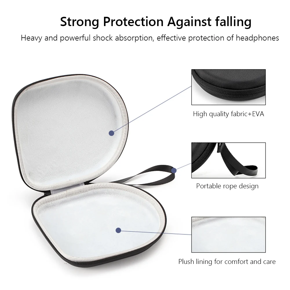 Funda de EVA dura para auriculares, cubierta de Estuche de transporte de viaje para auriculares inalámbricos JBL TUNE 510BT, bolso de almacenamiento de casco portátil - imagen 5