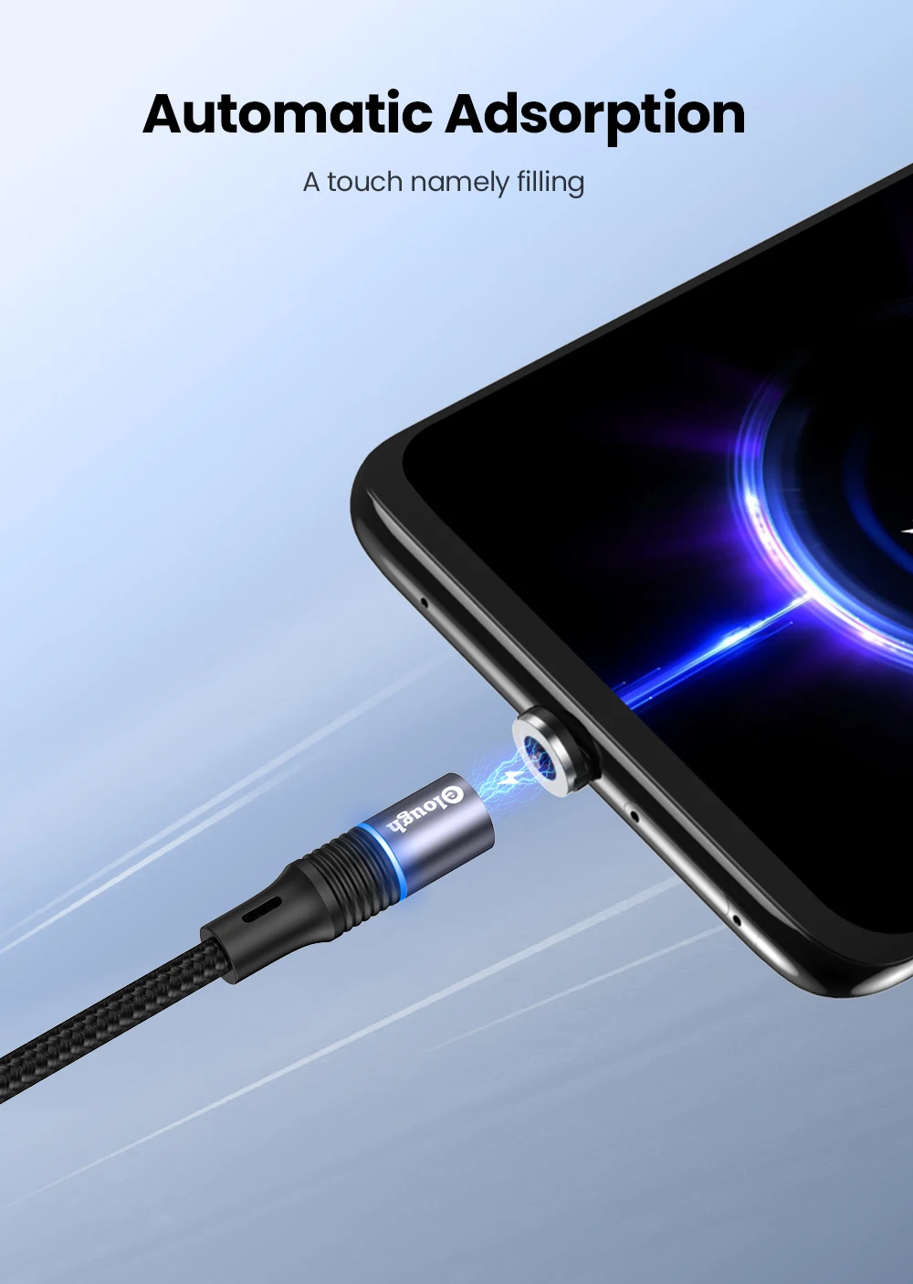 Cable Magnético - Detalle de conexión magnética