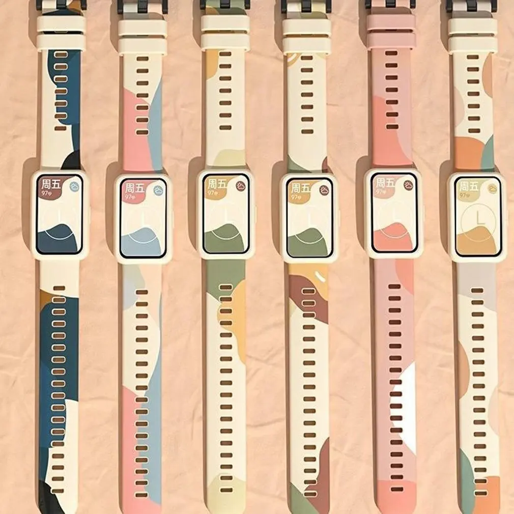 Correa de silicona para reloj Honor Band 6, repuesto de pulsera para Huawei Fit, accesorios coloridos - imagen 5