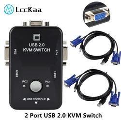 Conmutador KVM USB 2.0 - VGA SVGA para monitor, teclado y ratón
