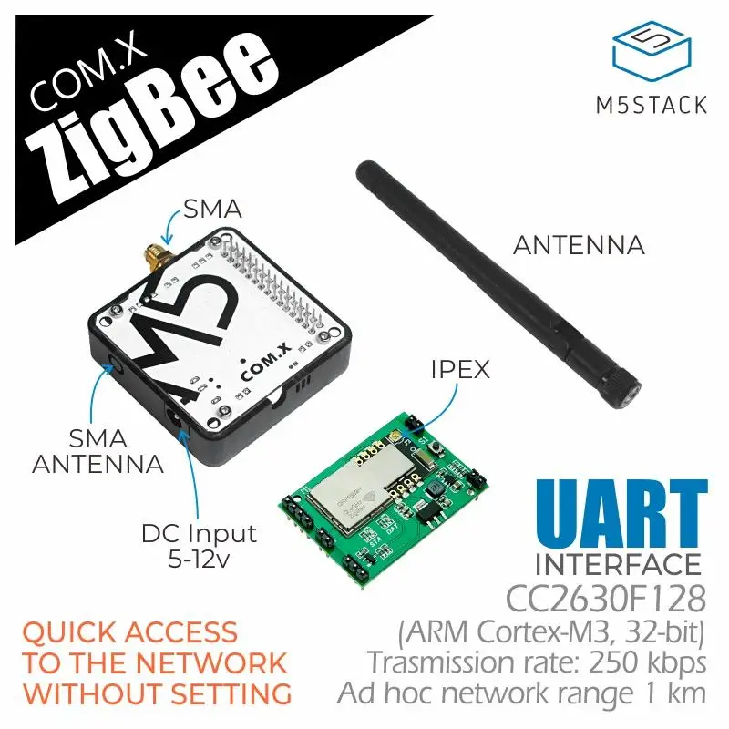Módulo COM.Zigbee oficial M5Stack (CC2630F128) con antena - imagen 2