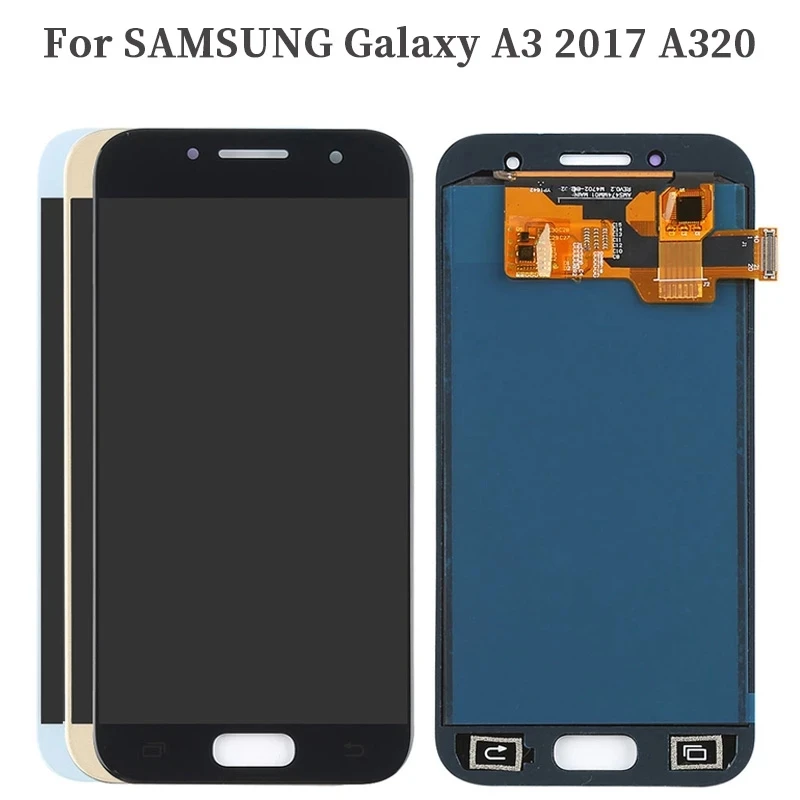 Pantalla lcd Oled para móvil, montaje de digitalizador con pantalla táctil, herramientas y pegamento, puede ajustar el brillo, para Samsung Galaxy A3 2017 A320 - imagen 4