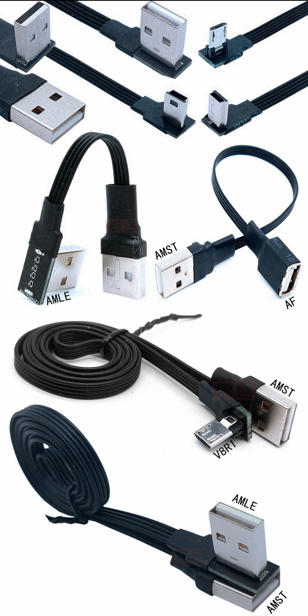 Codo de extensión USB de doble curva de ángulo recto, cable de datos macho a hembra, tipo L corto 2,0, macho a hembra - imagen 4