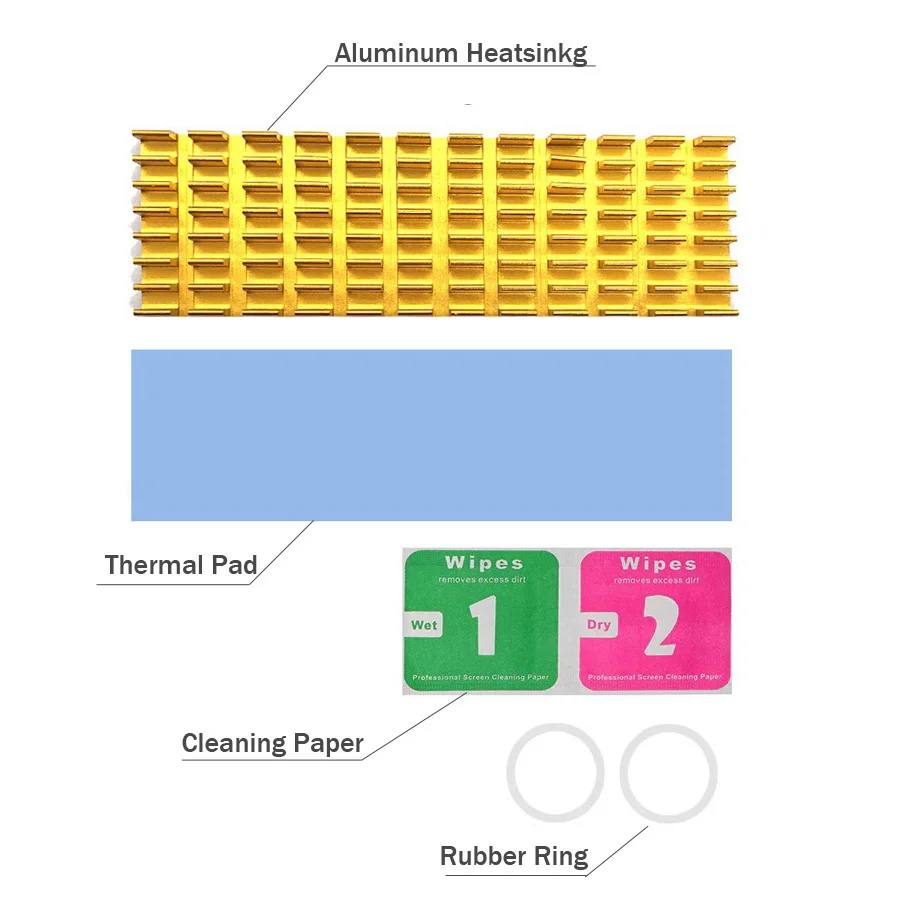 Disipador de calor de aluminio para ordenador portátil, disipador de calor de aleta de enfriamiento de memoria, PCIe NVMe M.2 2280 SSD, venta al por mayor, 5 piezas - imagen 5