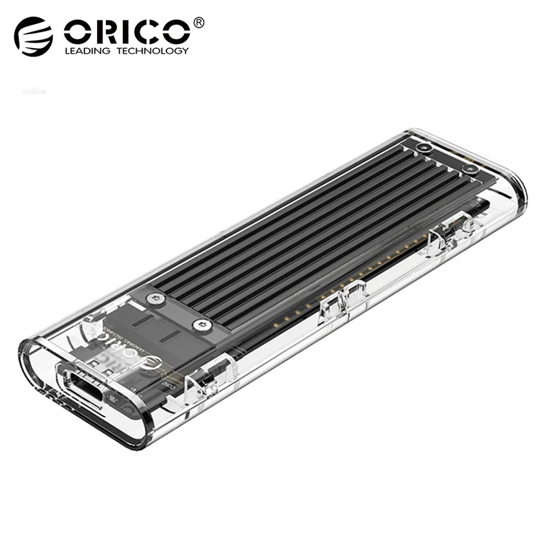 ORICO-carcasa transparente para disco duro M.2 NGFF SATA B Key, carcasa de disco duro NGFF m.2 a USB3.1 tipo C, 5gbps, TCM2F-C3 - imagen 2