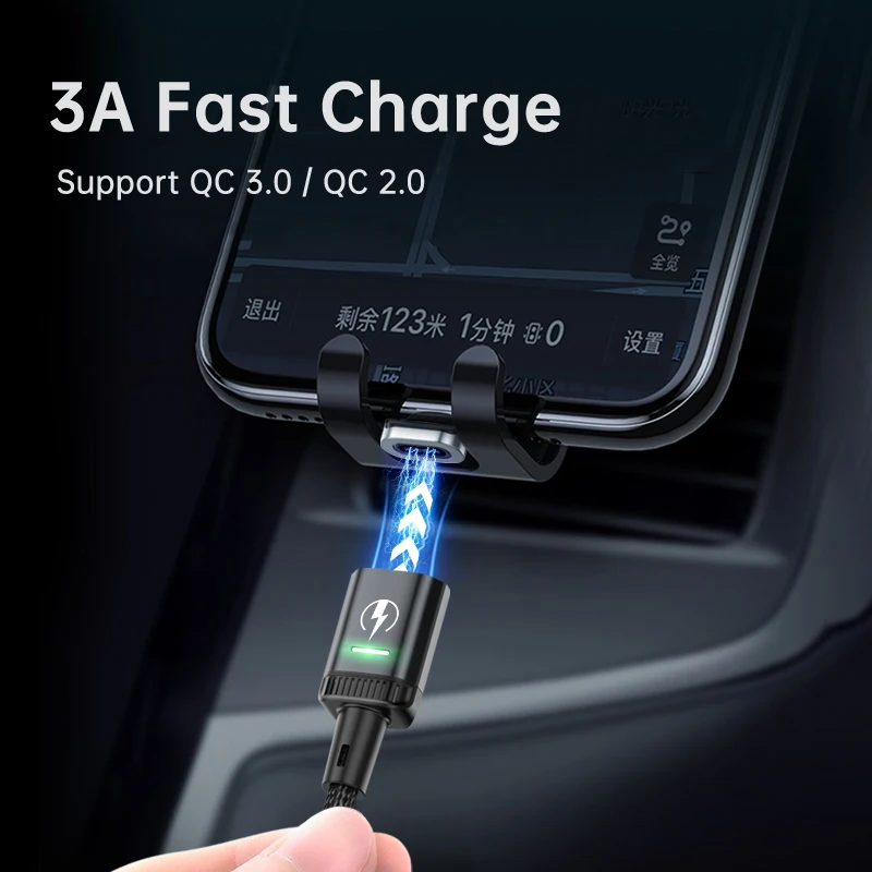 KUULAA Cable Magnético USB-C / Micro USB con LED y Carga Rápida