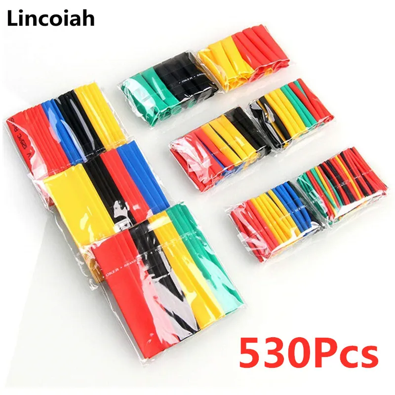 Surtido Manguitos Termorretráctiles Resistentes Intemperie Kit Tubos Envoltura Cable Conexión Eléctrica 530 Unids Set - Vista principal del producto