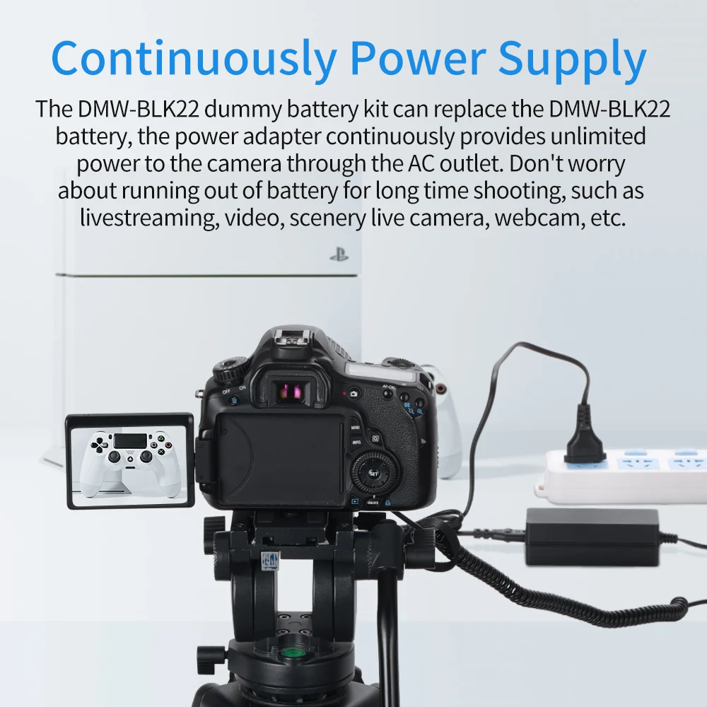 KingMa-batería ficticia de DMW-BLK22 con adaptador de fuente de alimentación de CA para cámara Panasonic Lumix S5 GH5M2, blk22 - imagen 5