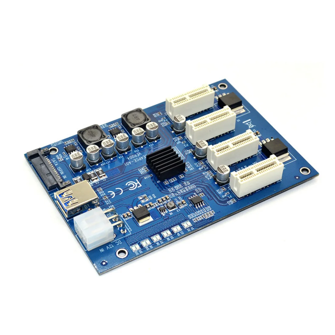 Tarjeta de expansión M.2 M KEY/PCI-E X1 a 4PCI-E X16, multiplicador de interruptor PCI Express de 1 a 4 puertos, HUB, tarjeta elevadora USB Sata de 6 pines - imagen 3