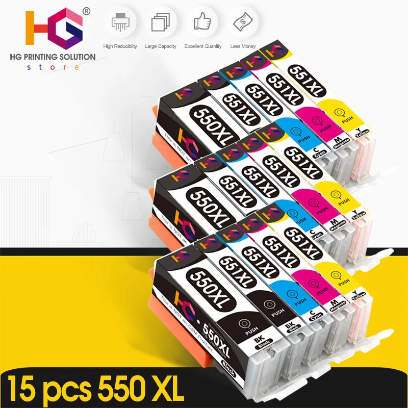 Para Canon PGI-550XL PGI550 PGI 550 CLI551 PIXMA IP7250 MG5450 MX925 MG5550 MG6450 MG5650 MG6650 IX6850 MX725 cartucho de tinta - imagen 5