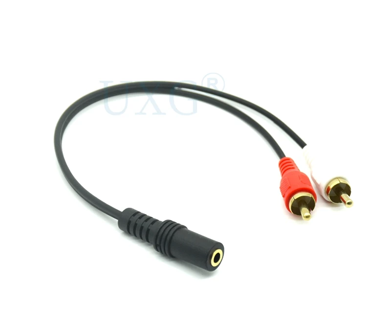 Conector hembra RCA de 3,5mm, Cable estéreo Y a 2 RCA macho, adaptador 3,5, conector auxiliar de Audio a auriculares, Cable de música - imagen 3