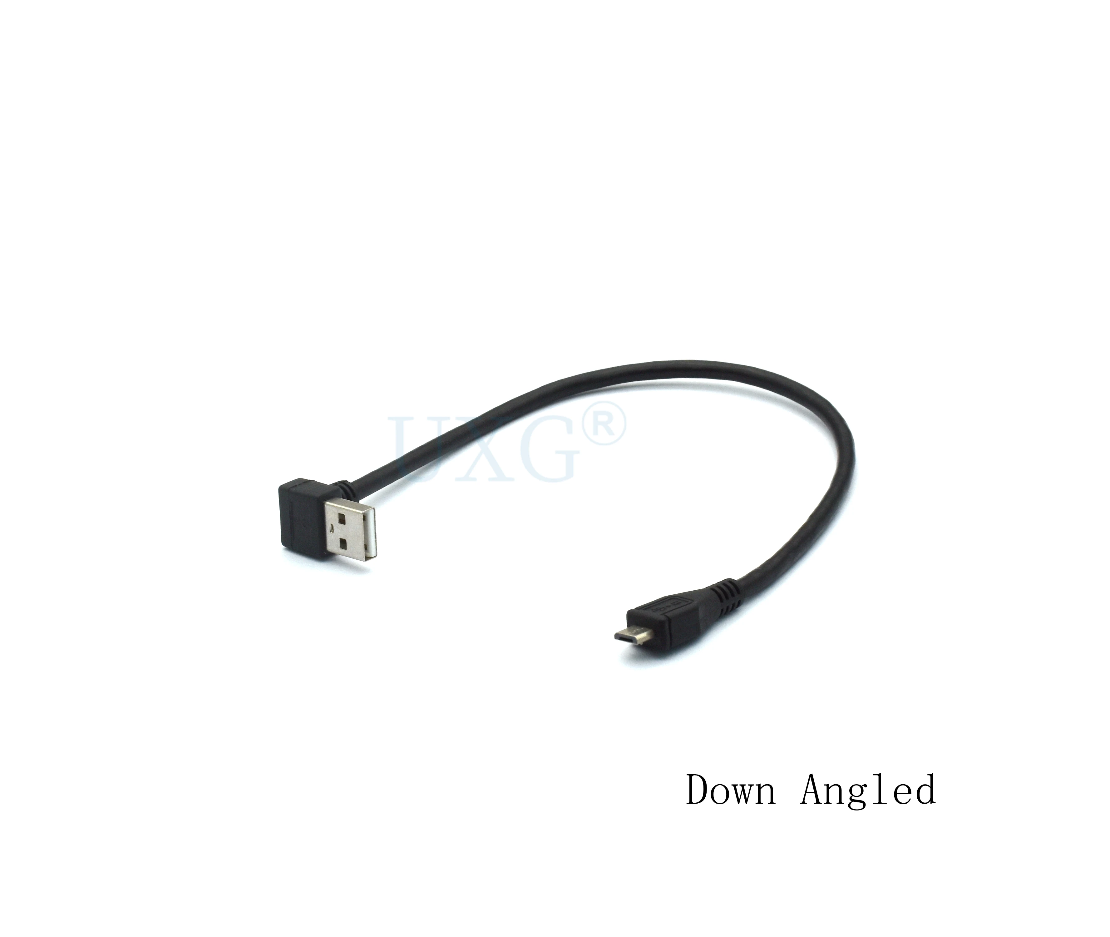 Cable de carga USB 2,0 AM macho a Micro Usb macho, Cable de datos recto para tableta y teléfono móvil, arriba y abajo, ángulo de 90 grados, 25cm - imagen 4