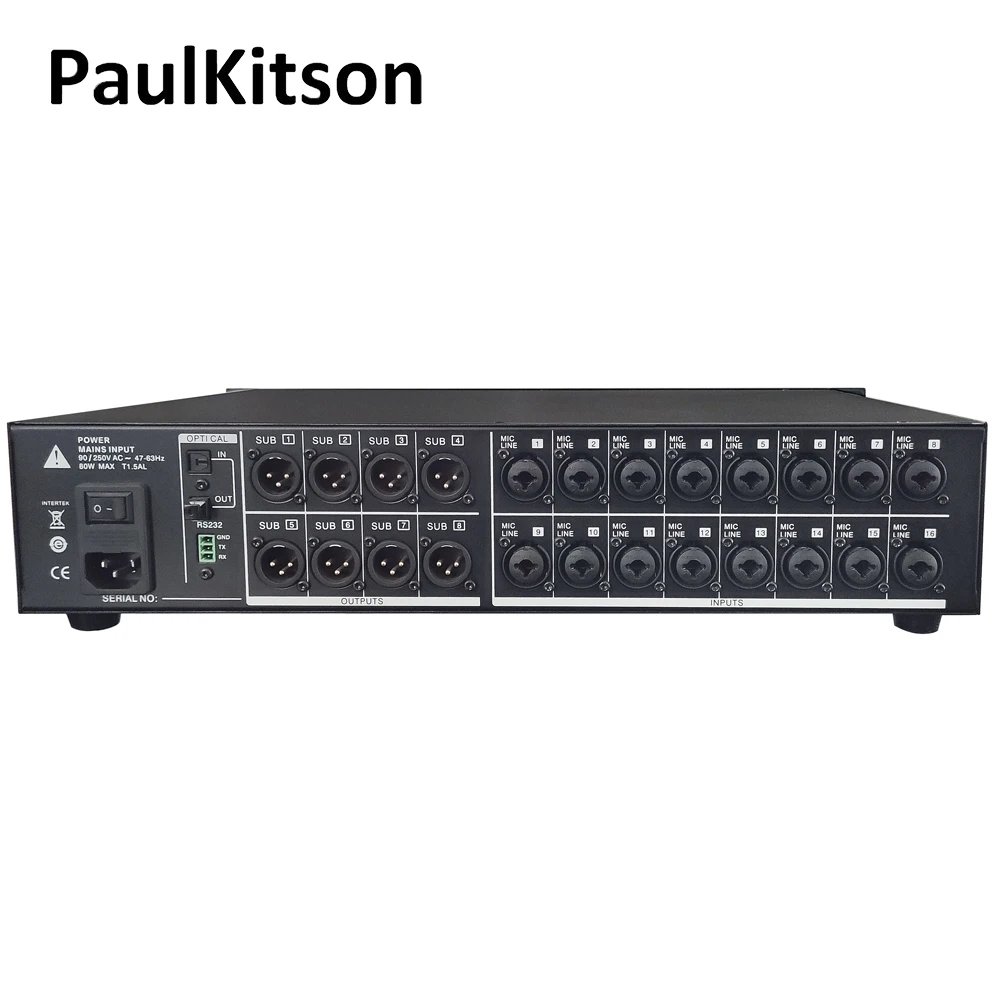 Paulkitson-mezclador de Audio Digital EX16-8, consola de mezcla profesional de 18 canales montada en Rack para rendimiento de escenario, expansión de Audio - imagen 2