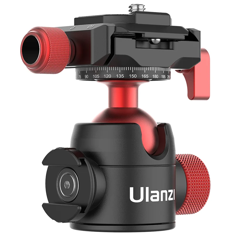 Ulanzi U-70 Mini cabezal de bola de Metal Pan Cold Shoe cabezal de trípode panorámico doble para cámara DSLR Vlog soporte de trípode fotografía