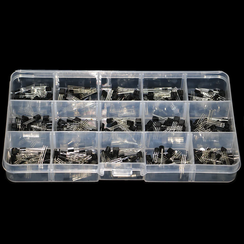 Kit surtido de transistores de 15 valores, 300 Uds., TO-92 S9012 S9013 S9014 S8050 S8550 2N3904 2N3906 BC327 BC337 TL431 MPSA42 MPSA92 A1015 - imagen 2