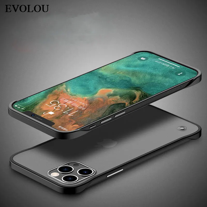 Funda de teléfono translúcida sin marco para iphone, carcasa trasera mate dura ultrafina para iphone 14, 13 Pro Max, 12Pro, 11 Pro, XR, Xs Max, SE - imagen 2