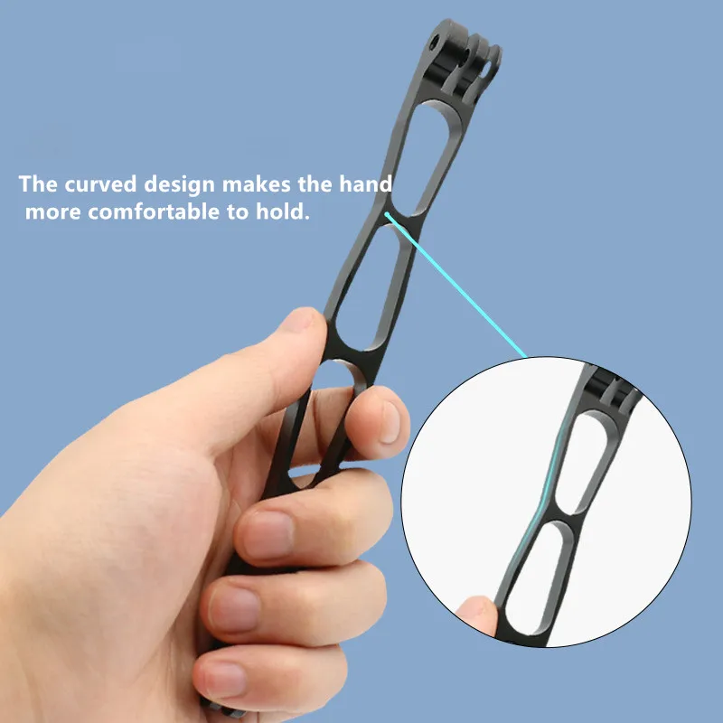 Brazo de extensión de Selfie de aluminio, varilla alargada, soporte negro para cámara de acción insta360 One R X Gopro Max DJI Osmo - imagen 3