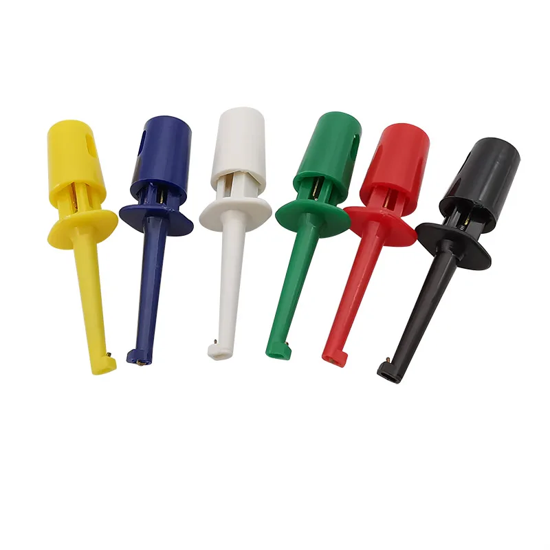 Mini gancho de prueba individual, sonda de prueba para prueba electrónica, pinza de cocodrilo redonda de tamaño pequeño, Grabber IC, 5 piezas, 42mm - imagen 2