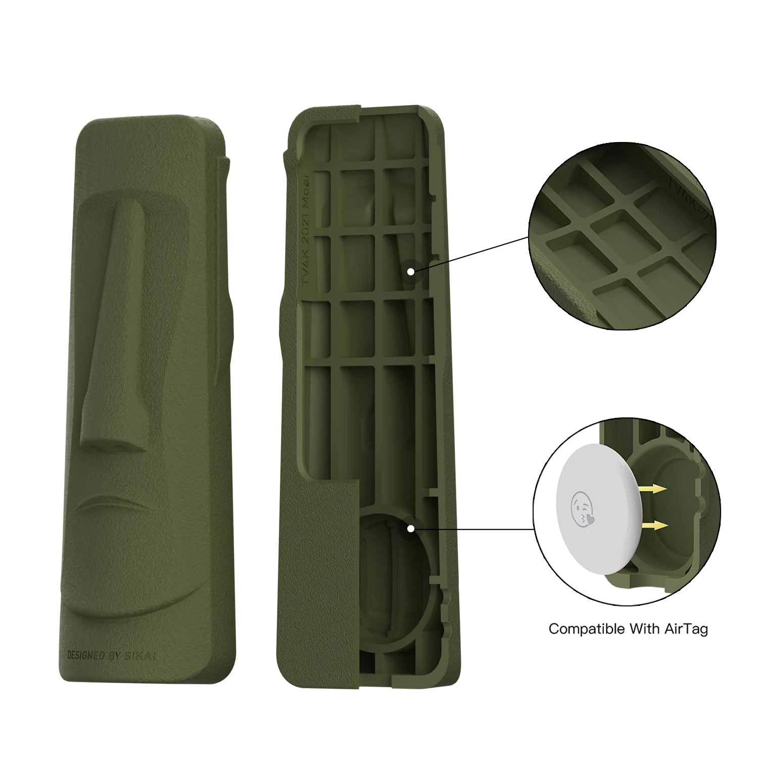 Funda protectora de silicona para Apple TV 4K Siri remoto antideslizante a prueba de golpes Compatible con Airtags, novedad de 2022 - imagen 2