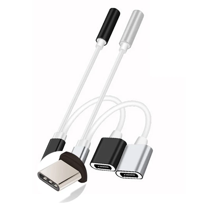 Adaptador de auriculares tipo C a 3,5mm, convertidor de Cable USB 3,1, Conector de Audio AUX macho tipo C USB-C, conversión de auriculares