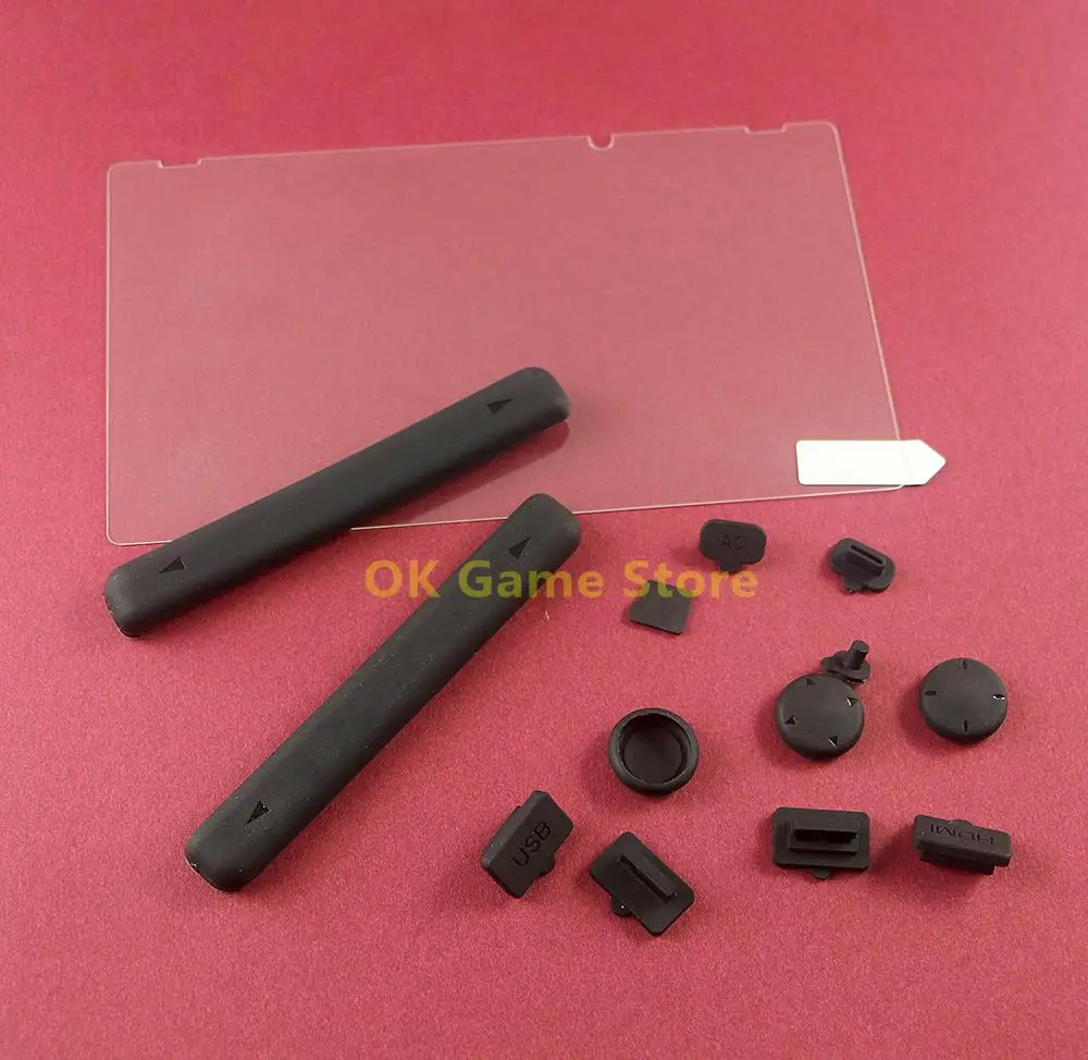 1 juego/lote para NS Switch juegos de tapones antipolvo de silicona y Protector de pantalla de vidrio templado película protectora de acero para consola Switch NS NX - imagen 4