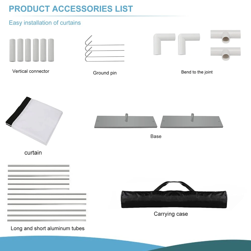 Pantalla de proyector portátil de 120 pulgadas + soporte de marco tela de pantalla de proyección de vídeo de película de 120 pulgadas 2K 4K Full HD 3D cortina para exteriores - imagen 5