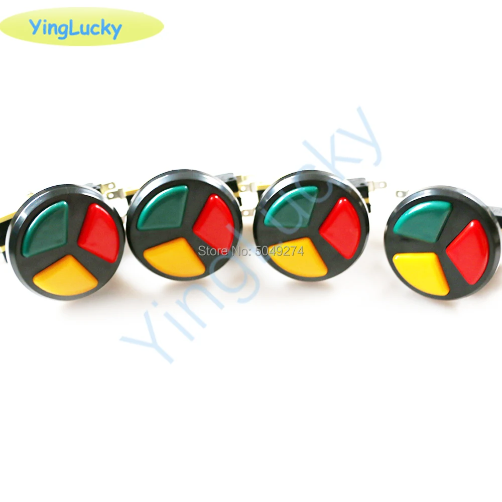 Microinterruptores 3 en 1, pulsador redondo de Triple Color, interruptor de reinicio automático para piezas de Pinball de máquina expendedora de juegos Arcade de monedas - imagen 3