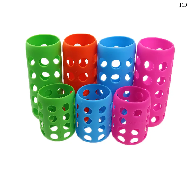 Cubierta de taza antiquemaduras y antideslizante, botella de leche de vidrio de silicona para niños, cubierta protectora anticaída, diámetro inferior de 5cm - imagen 3