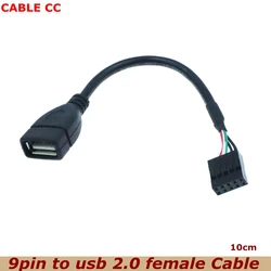Adaptador USB Header 9 Pines a USB 2.0 Exterior para PC