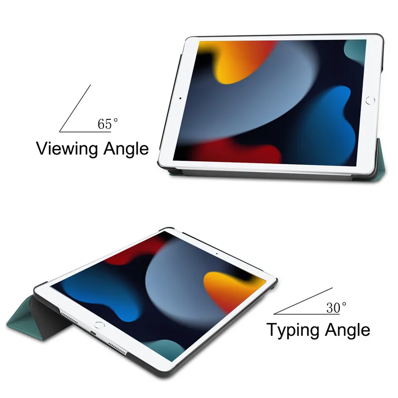Funda inteligente de piel sintética para iPad, cubierta para tableta de 2 pulgadas, 7 °, 8, 9 generación, A2603, A2604, iPad 10,2, 2021 - imagen 4