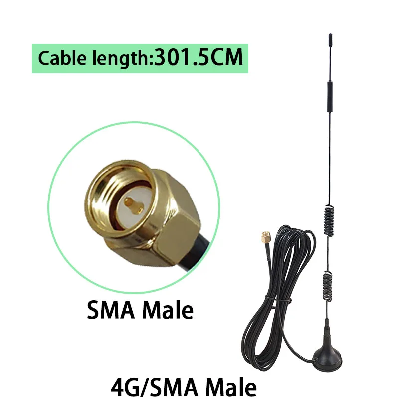Eoth 1 2 uds 4G LTE antena 15dbi SMA macho hembra conector aéreo 698-960/1700-2700Mhz IOT base magnética 3M antena con ventosa transparente - imagen 3